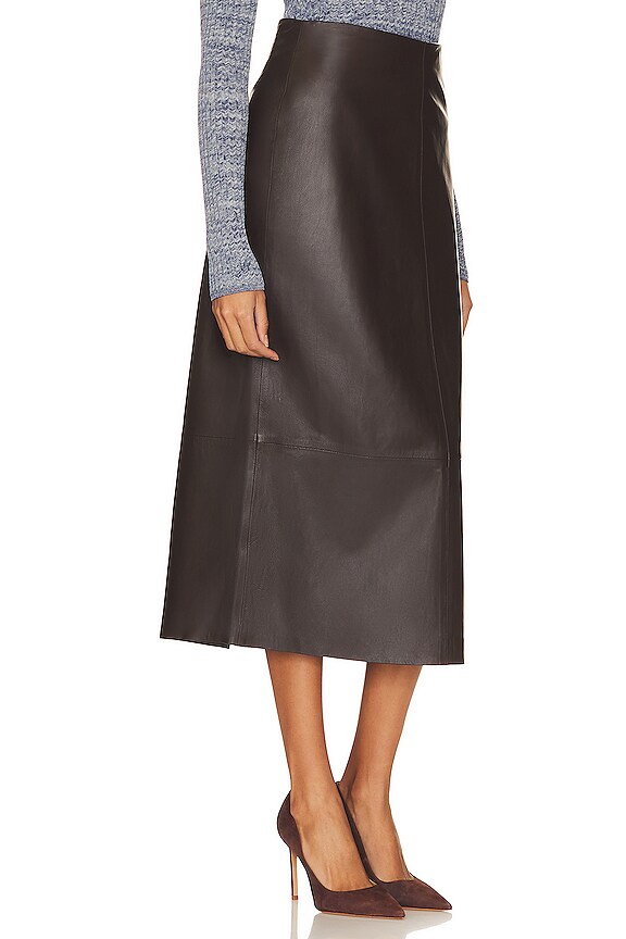 view 2 of 4 가죽 스트레이트 스커트 in Hickory