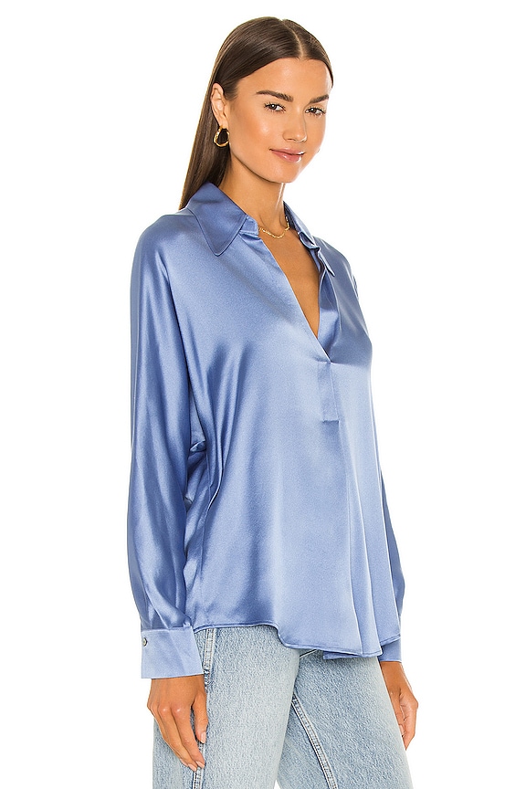 view 2 of 4 Shaped Collar Popover Top in Kyanite