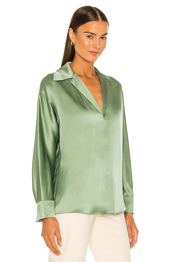 view 2 of 4 Long Sleeve Shaped Collar Pullover in Hemlock