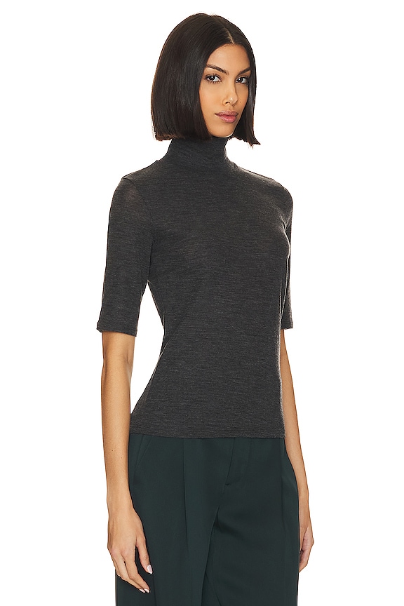view 2 of 4 Elbow Sleeve Turtleneck in Charcoal