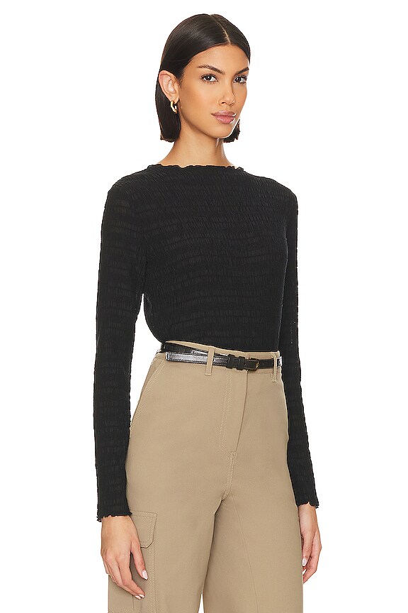 view 2 of 4 Smocked Top in Black