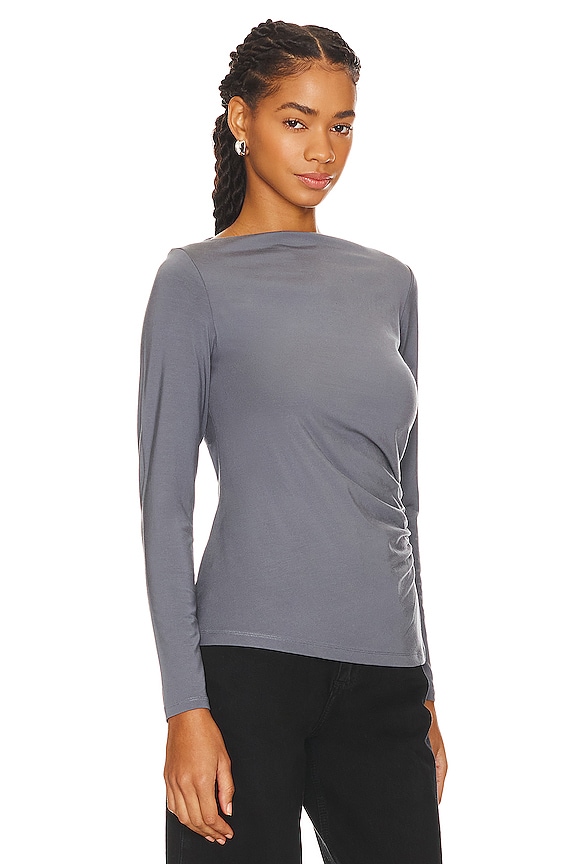 view 2 of 5 Slash Neck Top in Pacific Azure