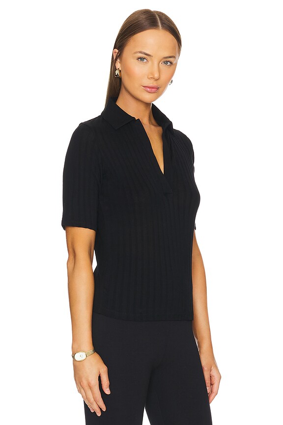 view 2 of 4 Elbow Sleeve Polo in Black