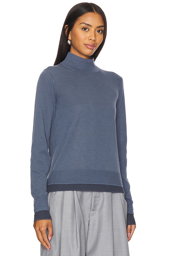 view 2 of 4 Double Layer Turtleneck in Iris Water