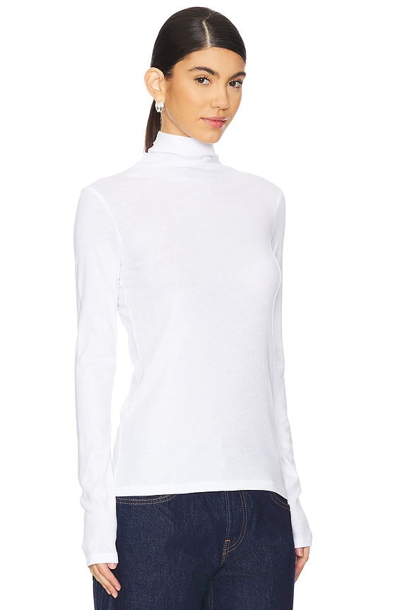 view 2 of 4 Essential Long Sleeve Turtleneck in Optic White