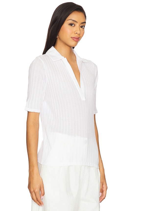 view 2 of 4 POLO CON MANGAS AL CODO in Optic White