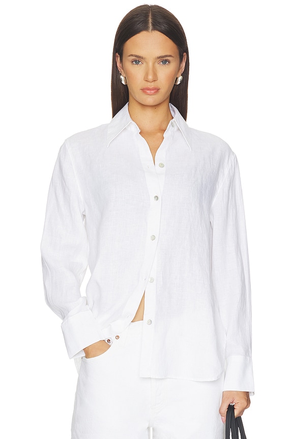 view 2 of 5 Relaxed Long Sleeve Button Down in Optic White