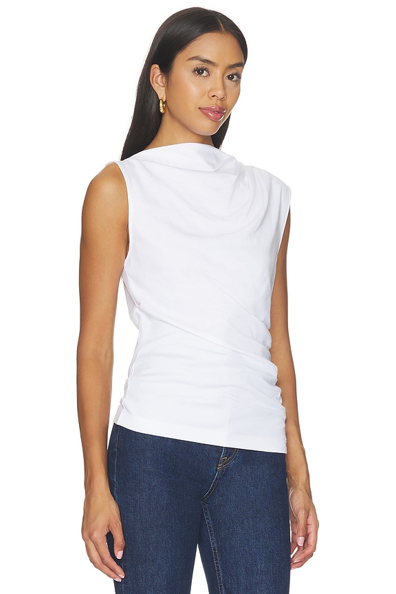 view 2 of 5 Sleeveless Draped Top in Optic White