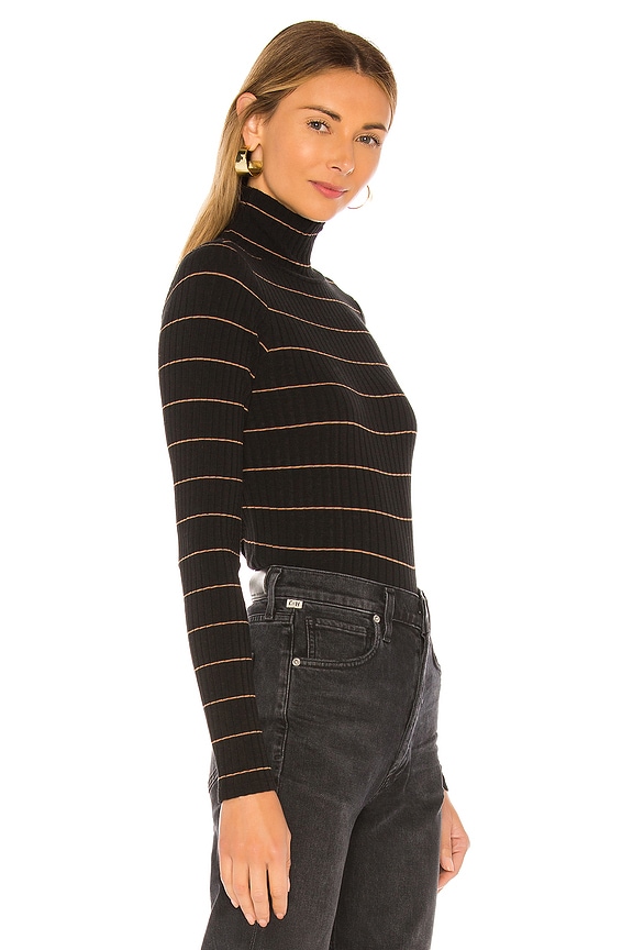 view 2 of 4 CAMISETA CUELLO VUELTO in Black & Ambrette