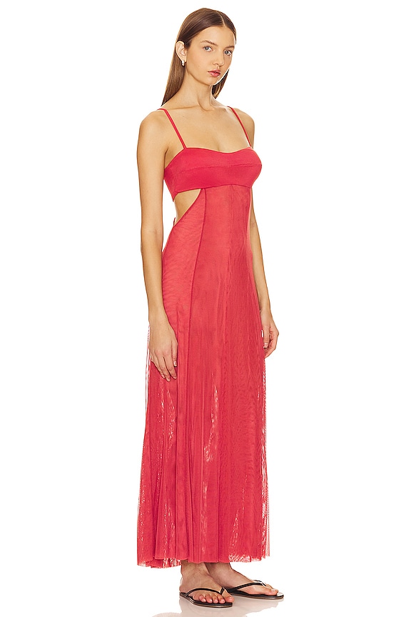 view 2 of 3 ROBE MI-LONGUE MELINDA in Red