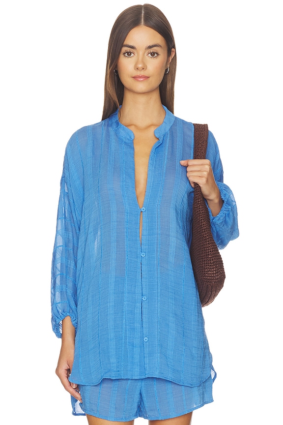 view 1 of 4 Yana Long Sleeve Blouse in Seaspell