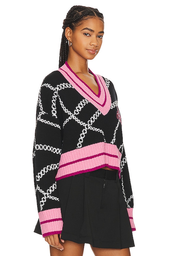 view 2 of 4 Cropped V Sweater in Black