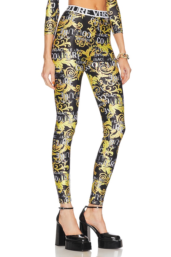 view 2 of 4 Logo Couture Legging in Gold & Black