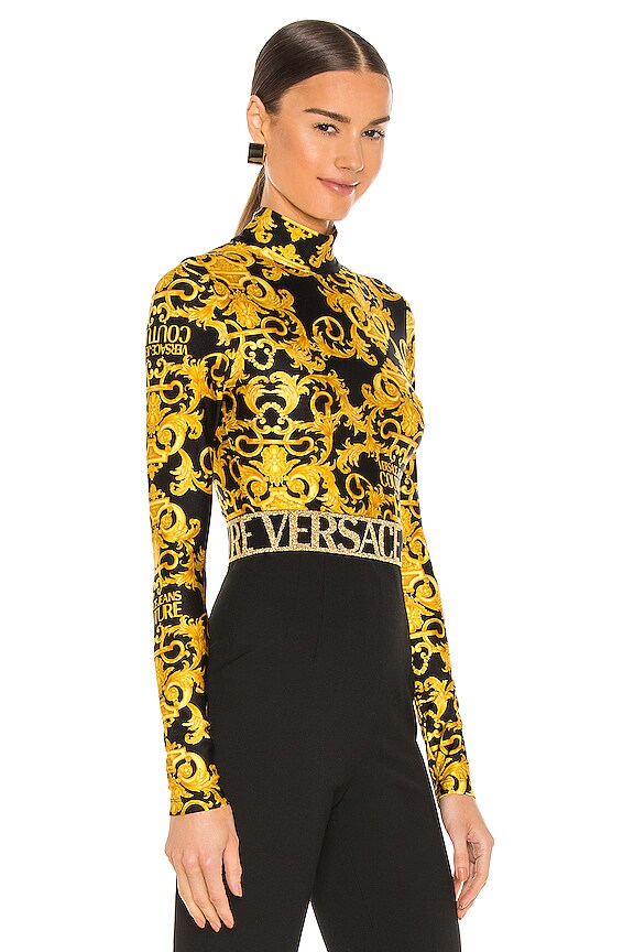 view 2 of 4 Logo Baroque Top in Black