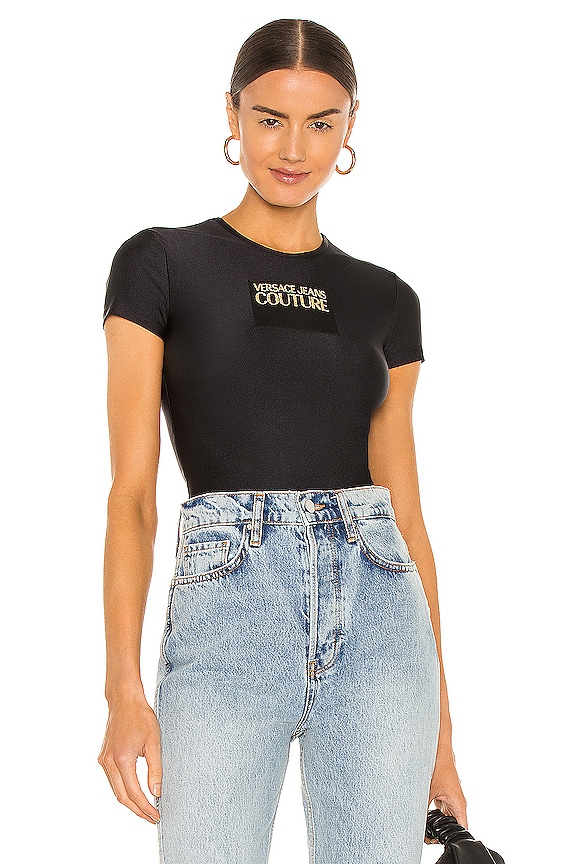 Versace Jeans Couture Institutional Logo T Shirt in Black | REVOLVE