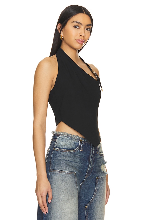 view 2 of 5 TOP EN SATIN in Black