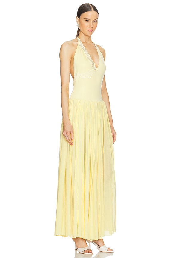 view 2 of 3 FALDA LARGA FRUNCIDA BODYSUIT DRESS in Ocre