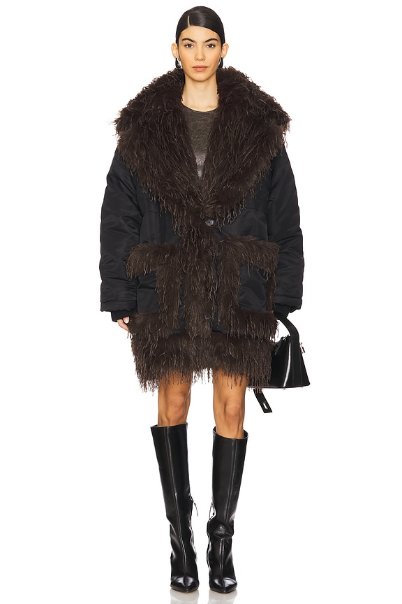 view 2 of 4 Short Oversized Coat in Black