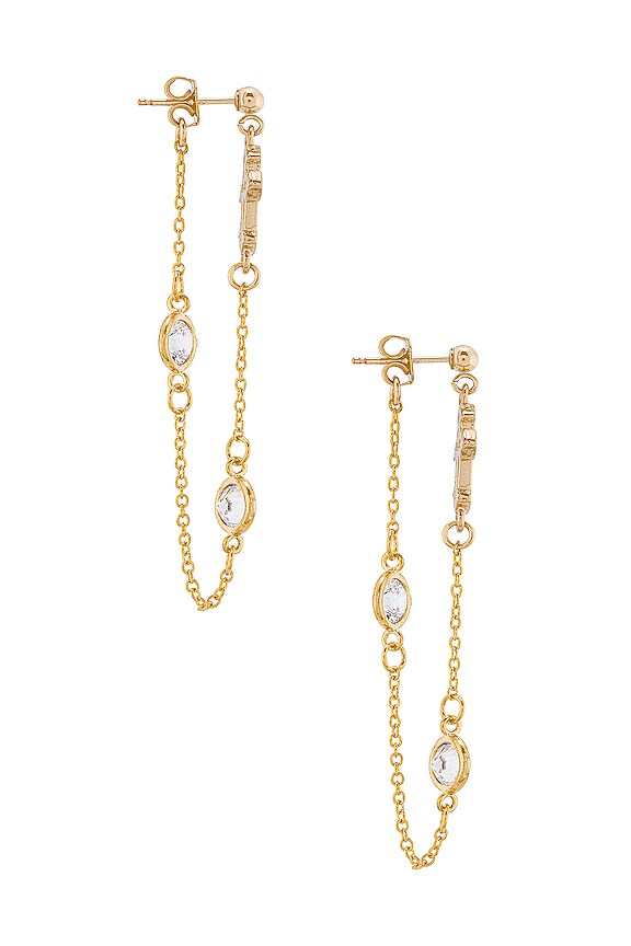 view 2 of 3 The Unchained Cross Earring in Gold