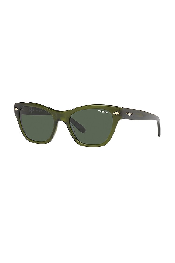 view 2 of 3 x Hailey Bieber Cat Eye Sunglasses in Green