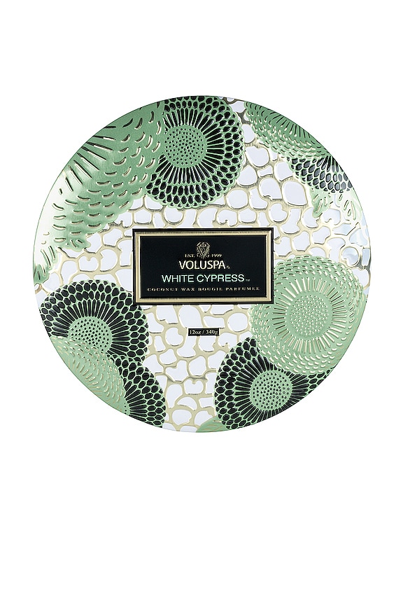 view 2 of 2 3-Wick Tin Candle in White Cypress