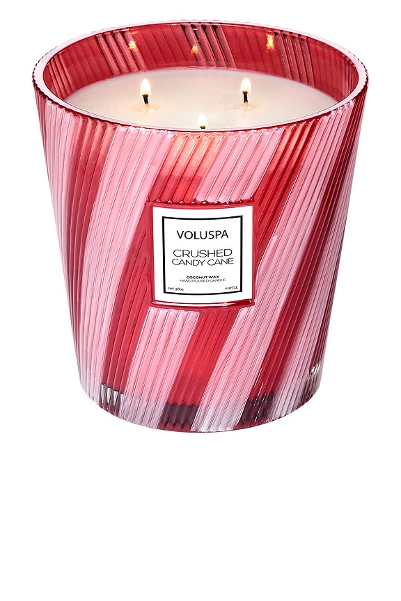 view 2 of 6 Crushed Candy Cane 3 Wick Hearth Candle in 
