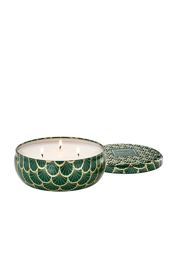 view 2 of 4 Noble Fir Garland 3 Wick Tin Candle in Noble Fir