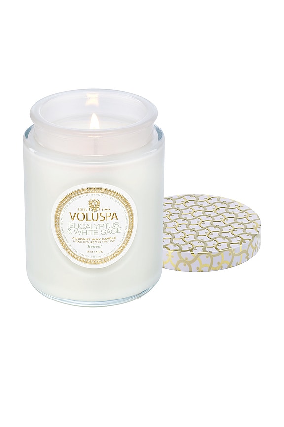 view 2 of 3 Eucalyptus & White Sage Large Jar Candle in 