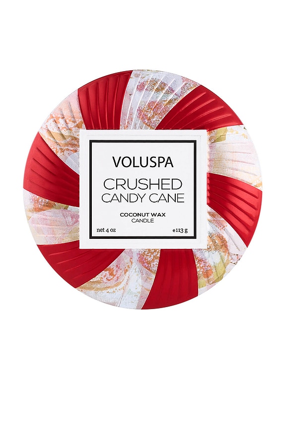 view 2 of 5 Crushed Candy Cane Mini Tin Candle in 
