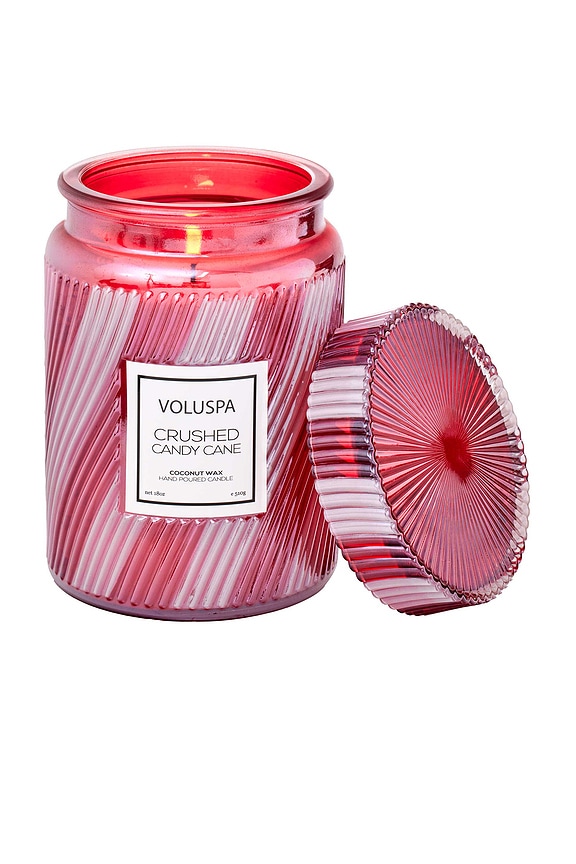 view 2 of 4 Crushed Candy Cane Large Jar Candle in Crushed Candy Cane