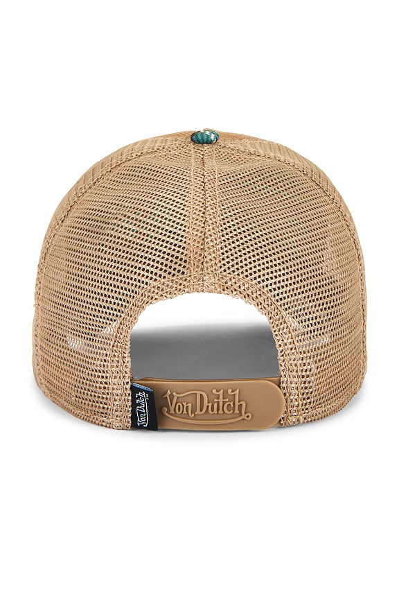 view 2 of 3 Plaid Cord Trucker Hat in Sepia Stone