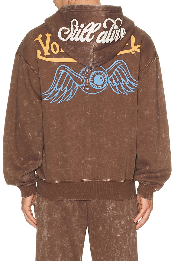 view 2 of 5 Oversized Washed Zip Hoodie in Sepia Stone Mineral Wash