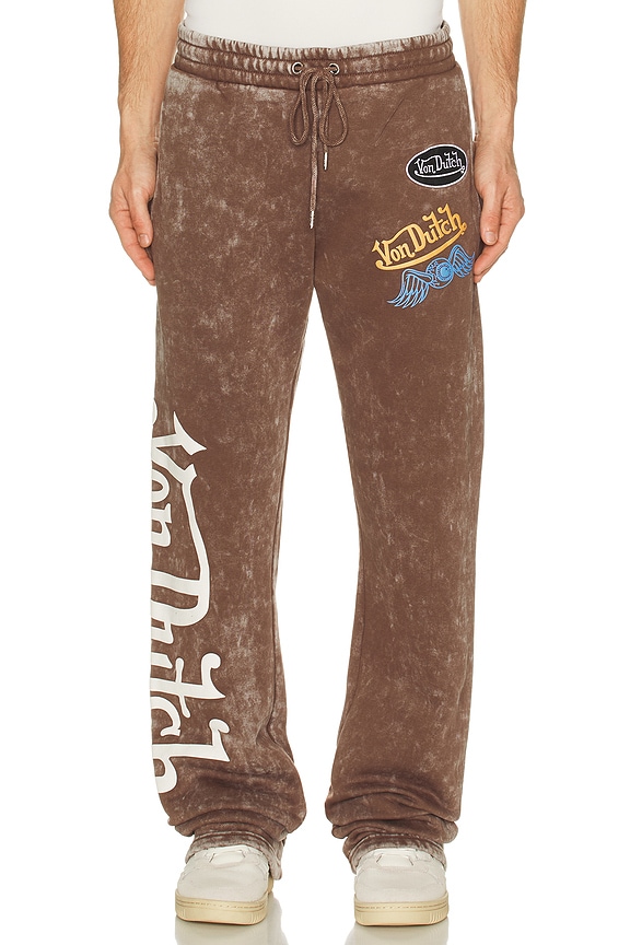 view 1 of 8 Stacked Flared Leg Jogger in Sepia Stone Mineral Wash