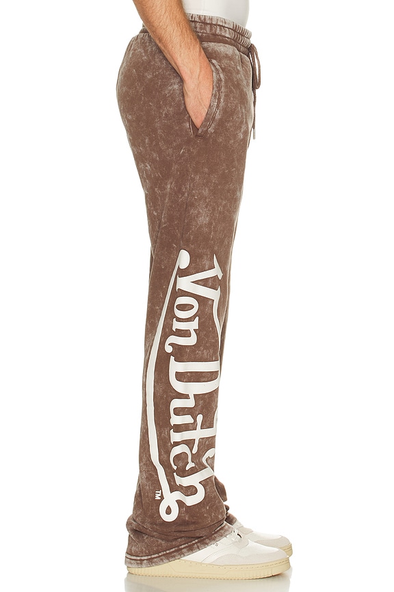 view 2 of 8 Stacked Flared Leg Jogger in Sepia Stone Mineral Wash