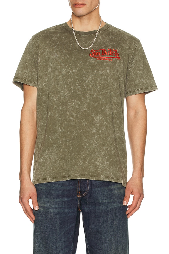 view 2 of 5 Dragon Washed Tee in Olive Night Mineral Wash