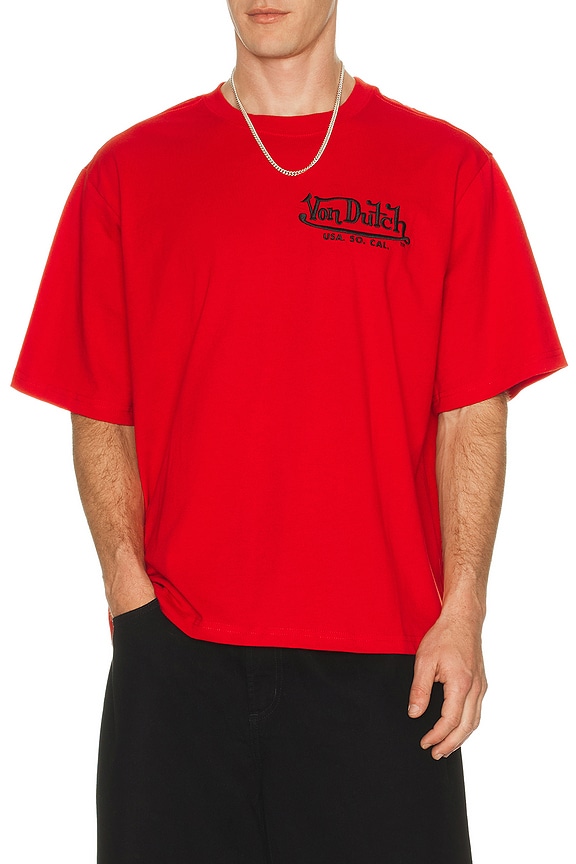 view 1 of 5 Embroidered Logo Boxy Crop Tee in Salsa