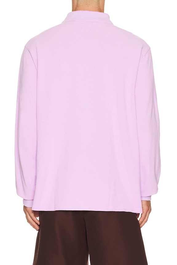 view 2 of 5 Long Sleeve Pique Polo in Lavender