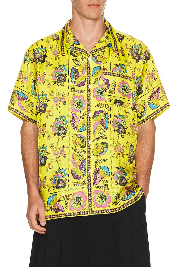 view 1 of 4 Short Sleeve Silk Shirt in Yellow