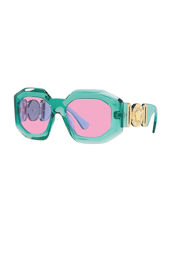 view 2 of 3 Medusa Square Sunglasses in Light Blue