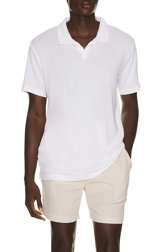 view 1 of 4 Boucle Jersey Polo in White