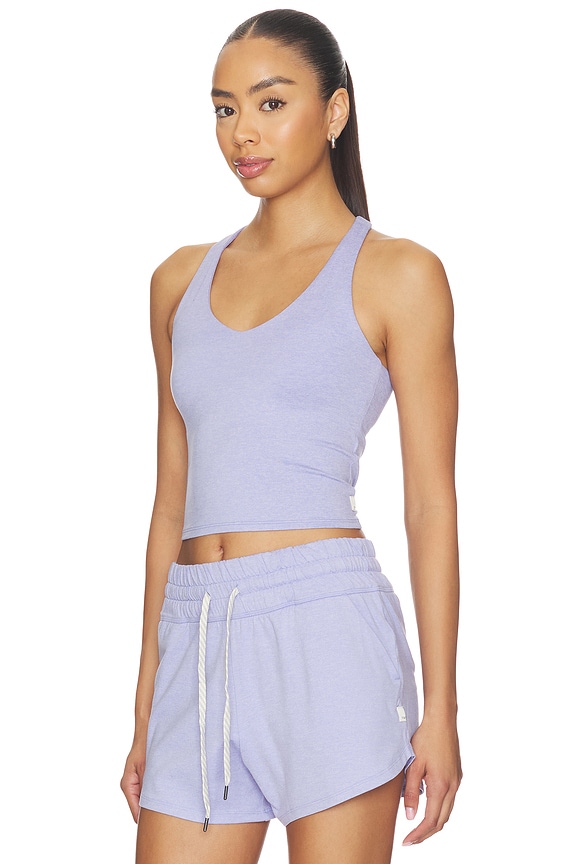 view 2 of 4 Halo Performance Crop Tank in Hyacinth Heather
