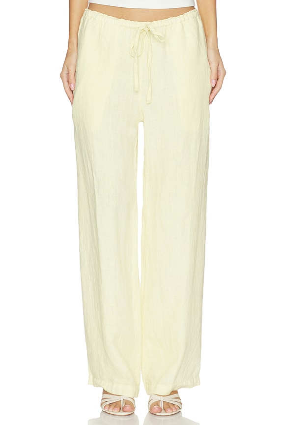 view 1 of 6 PANTALON EN LIN DELPHINE in Butter