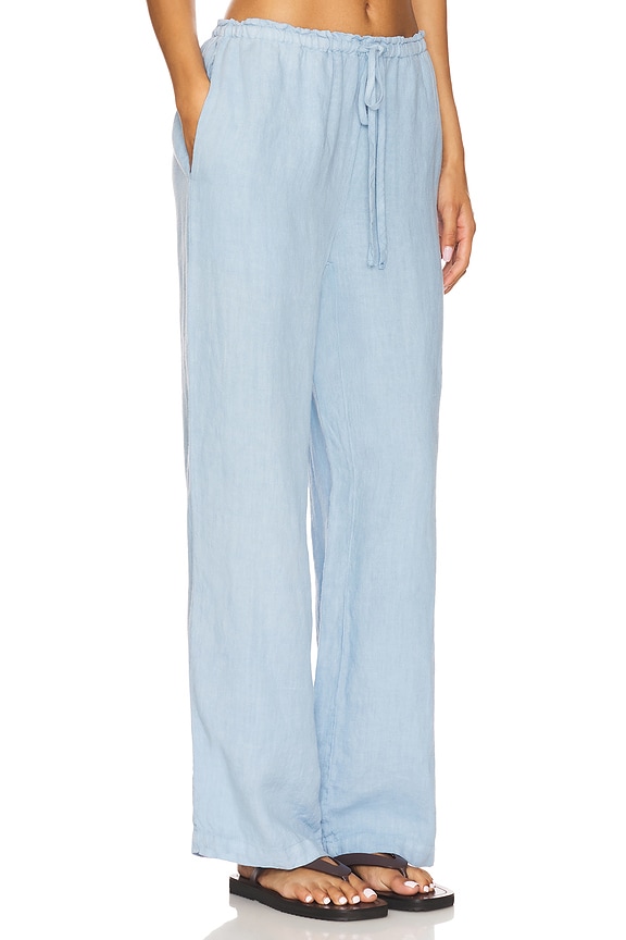 view 2 of 6 Delphine Linen Pant in Baby Blue