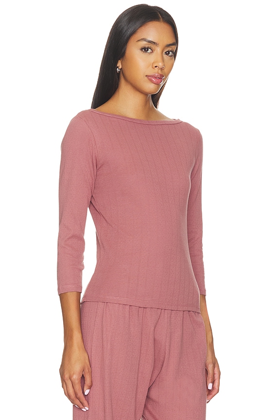 view 2 of 4 Florence Boatneck Pointelle Top in Petal