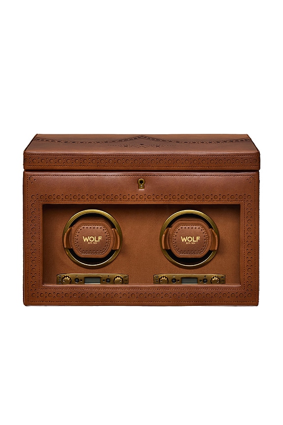 view 1 of 6 Brogue Double Winder With Storage in Burnished Brown