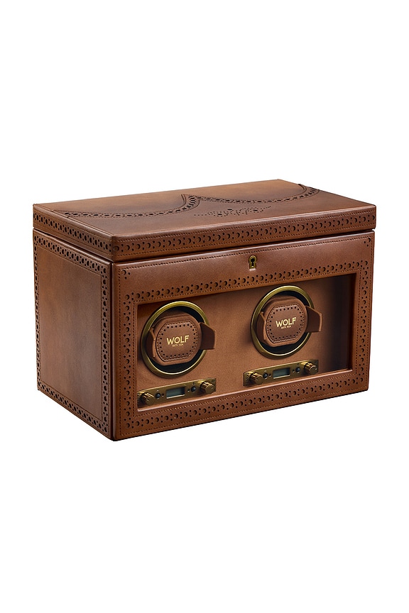 view 2 of 6 Brogue Double Winder With Storage in Burnished Brown