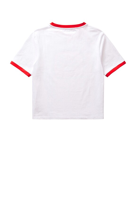 view 2 of 4 Ringer T Shirt in White & Red