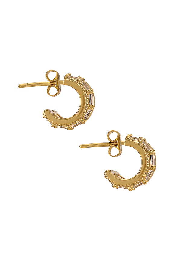 view 2 of 2 PENDIENTES TRIPLE PAVE in Gold