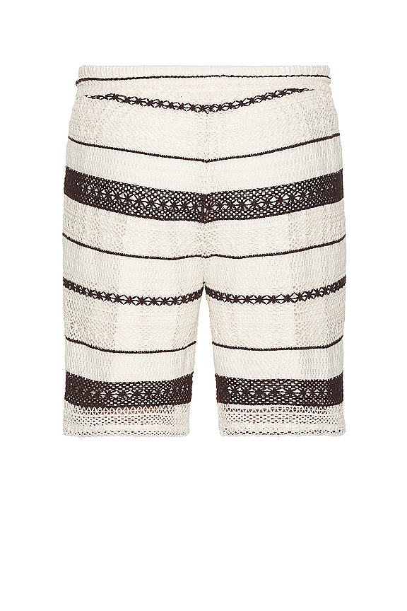 view 2 of 4 Crochet Stripe Short in Natural & Brown