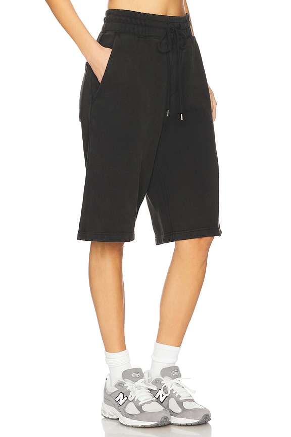 view 2 of 5 Wide Leg Fleece Short in Washed Black